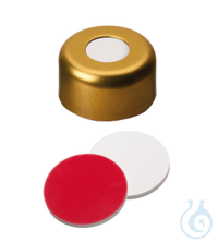 Bördelkappe, ND11, magnetisch, gold lackiert mit 5 mm Loch, Silikon weiß/PTFE...