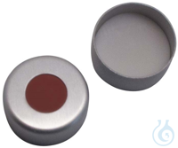 ND11 Crimp Seals: Aluminum Cap clear lacquered + centre hole, RedRubber/PTFE...
