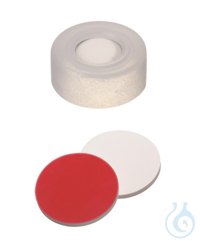 Schnappringkappe, ND11 PE: transparent mit 6 mm Loch, Silikon weiß/PTFE rot,...