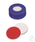 Schnappringkappe, ND11 PE: blau mit 6 mm Loch, Silikon weiß/PTFE rot...