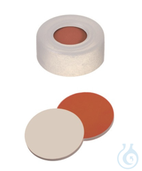 Schnappringkappe, ND11 PE: transparent mit 6 mm Loch, RedRubber/PTFE beige, gepr