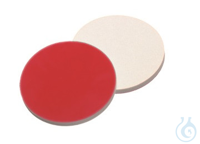 Septa, ND13, 12 mm diameter, silicone creme/PTFE red, 1,5mm, 10 x 100 pc This...