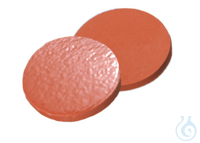 Septa, ND13, 12 mm diameter, natural rubber red-orange/TEF transp., 1,3mm...