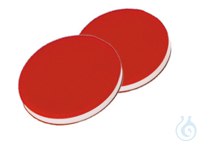 Septa, ND13, 12 mm diameter, PTFE red/silicone white/PTFE red, 45° shore A,...