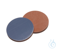 Septum, ND13, 12 mm Durchmesser, Butyl rot/PTFE grau, 1,3mm, 10 x 100 Stück