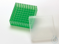 PP Storage Box for 1,5/1,8/2 ml vials or 2ml flat bottom vials, green, with...