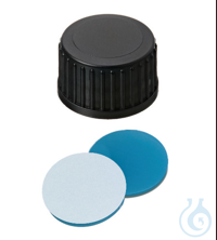 Schraubkappe, ND18 PP, geschlossen, 1,7 mm, Si blau transp./PTFE weiß,...