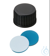 Schraubkappe, ND18 PP, geschlossen, 1,7 mm, Si blau transp./PTFE weiß,...