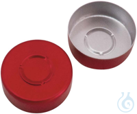 20mm Aluminum flanged cap, red lacquered, Mittelabriss, 1000/PAK 20mm...