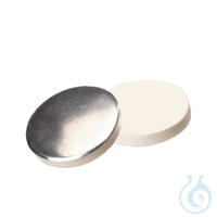 Septum, 20 mm Durchmesser, Silicon weiß/Aluminiumfolie silber, 50° shore A,...
