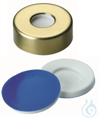 20mm magnetic flanged cap, gold lacquered, mit 8mm hole, silicone white/PTFE...
