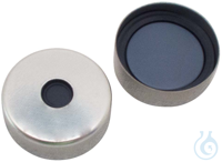 20 mm Magnetische Bördelkappe, silber lackiert, mit 6 mm Loch, Pharma-Fix-Septum
