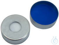 20 mm UltraClean Magnetische Bördelkappe, silber, 8 mm Loch, Silicon weiß/PTFE b