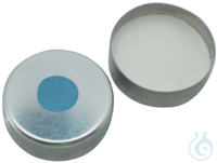 20 mm UltraClean Magnetische Bördelkappe, silber, 8 mm Loch, Silicon blau transp