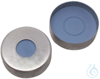 20 mm Magnetische Bördelkappe, silber lackiert, mit 8 mm Loch, FormSeptum Butyl,