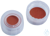 9 mm PP-Schraubkappe, transparent, mit Loch, Naturkautschuk rot-orange/TEF 9...
