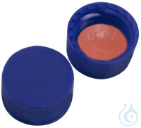9 mm PP short thread cap, blue, closed, NK red-orange/TEF transparent, 60°...