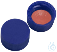 9 mm PP-Kurzgewindekappe, blau, geschlossen, NK rot-orange/TEF transparent,...