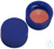 9 mm PP-Kurzgewindekappe, blau, geschlossen, NK rot-orange/TEF transparent 9...