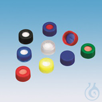 ND9 PP short thread cap, transp., w/ hole, Silicon white/PTFE rot, 55° shore...