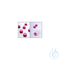 ND8 Kombi-Dichtung: PP-Schraubkappe, rosa, mit Mittellochm Roter Gummi / PTFE...