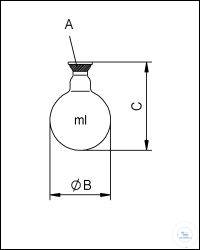 Round Bottom Flasks, Borosilicate Glass Type Round Bottom Flask 500 ml with...