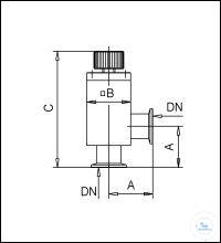 HV-Eckventil VA 16 HSE mit Gewindespindel, Typ VA 16 HSE DN...KF, A 40 mm, B...