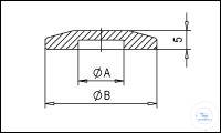 6Artikelen als: KF blindflens roestvrij staal DN 16, type DN 16 KF, A 17,2 mm, B 30 mm, KF...
