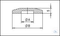 KF-Blindflansch Edelstahl DN 25, Typ DN 25 KF, A 26,2 mm, B 40 mm,