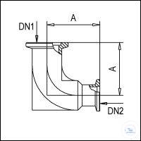 3Panašios prekės KF Reducing Elbows, Stainless Steel Type DN 25/16 KF DN1/DN2, A 50 mm KF...