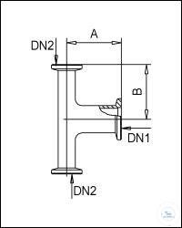 3Artikelen als: KF meet T-stuk roestvrij staal DN 25/16, type DN 25/16 KF DN1/DN2, A 50 mm, B...