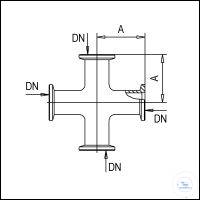 3Panašios prekės KF Cross Pieces, Stainless Steel Type DN 16 KF, A 40 mm KF Cross Pieces,...