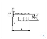 7Panašios prekės KF Flanges KF-Hose Nozzle, Stainless Steel Type DN 10/12 KF, A 12 mm, B 7 mm,...