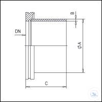 3Panašios prekės ISO-K Flanges with Long Tubulation, Stainless Steel Type DN 63 ISO-K, A 76.1...