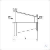 ISO-K/KF overgangsstuk con. Roestvrij staal DN 63/25, type DN 63/25 ISO-K/KF...