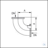 4Artikelen als: ISO-K elleboog 90° roestvrij staal DN 100, type DN 100 ISO-K, A 108 mm, ISO-K...