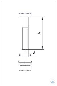 5Artikelen als: CF schroefset roestvrij staal M4 x 20 voor DN 16, type DN 16 CF, A 20 mm, B...