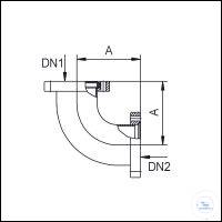 CF-Winkelstück Edelstahl DN 250, Typ DN 250 CF, A 225 mm,