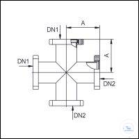 7Artikelen als: CF dwarsstuk roestvrij staal 4-voudig DN 150, type DN 150 CF, A 167 mm, CF...