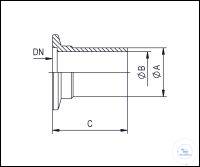 2Artikelen als: Overgangsflens aluminium KF DN 16 - spie, type DN 16 KF, A 17 mm, B 14 mm, C...