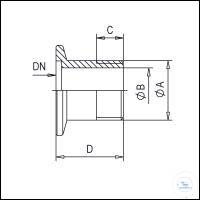 4Panašios prekės Threaded Connector KF-Inch, Stainless Steel Type DN 10 KF, A G1/4 mm, B 9 mm,...