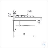2Panašios prekės Adapter Flange KF-Ground Cone, Stainless Steel, DN 16 KF - NS 14/23 Adapter...