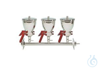 Rampa filtración vacío, AS310/3, 3 plazas, MV 500ml, 47/50mm, sop.rejilla, acero