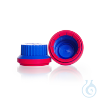 Originaliteits-sluiting, GL 45, PP, blauw/rood, voor DURAN® laboflessen