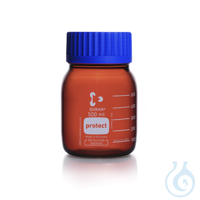 FRASCO PARA LABORATORIO CON ROSCA, GLS 80, ambar, cuello ancho, recubrimiento...
