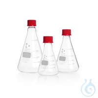DURAN® Erlenmeyer Flask, with DIN thread, with PBT cap, 250 mL Thanks to their exceptional...