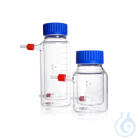 DURAN® dubbelwandige GLS 80 fles, reactor 1000 ml compleet met PP uitgietring, PP schroefdop (blauw)