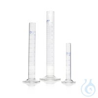 DURAN® Measuring Cylinder, hexagonal base, Class A, blue scale, ring graduations DURAN® Measuring...