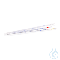 Pipettes graduées en verre sodocalcique (AR®), certificat de conformité, graduations bleues, type...