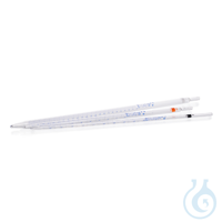 Pipettes graduées en verre sodocalcique (AR®), certificat de conformité, graduations bleues, type...